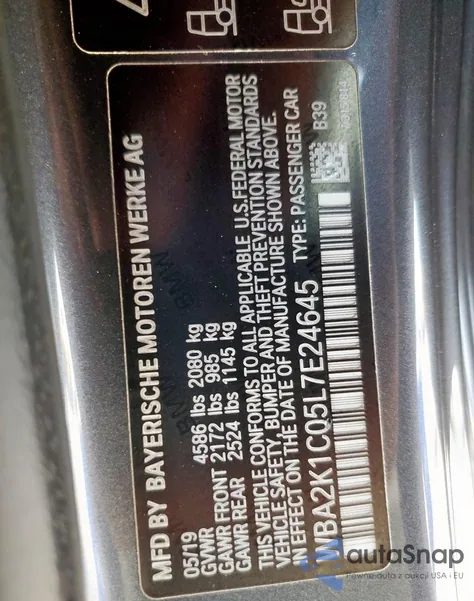 2020 BMW 230Xi z USA, uszkodzony, nr VIN WBA2K1C05L7E24645